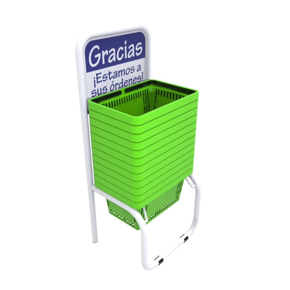 12 Canastillas de mano 28 litros + Rack Organizador