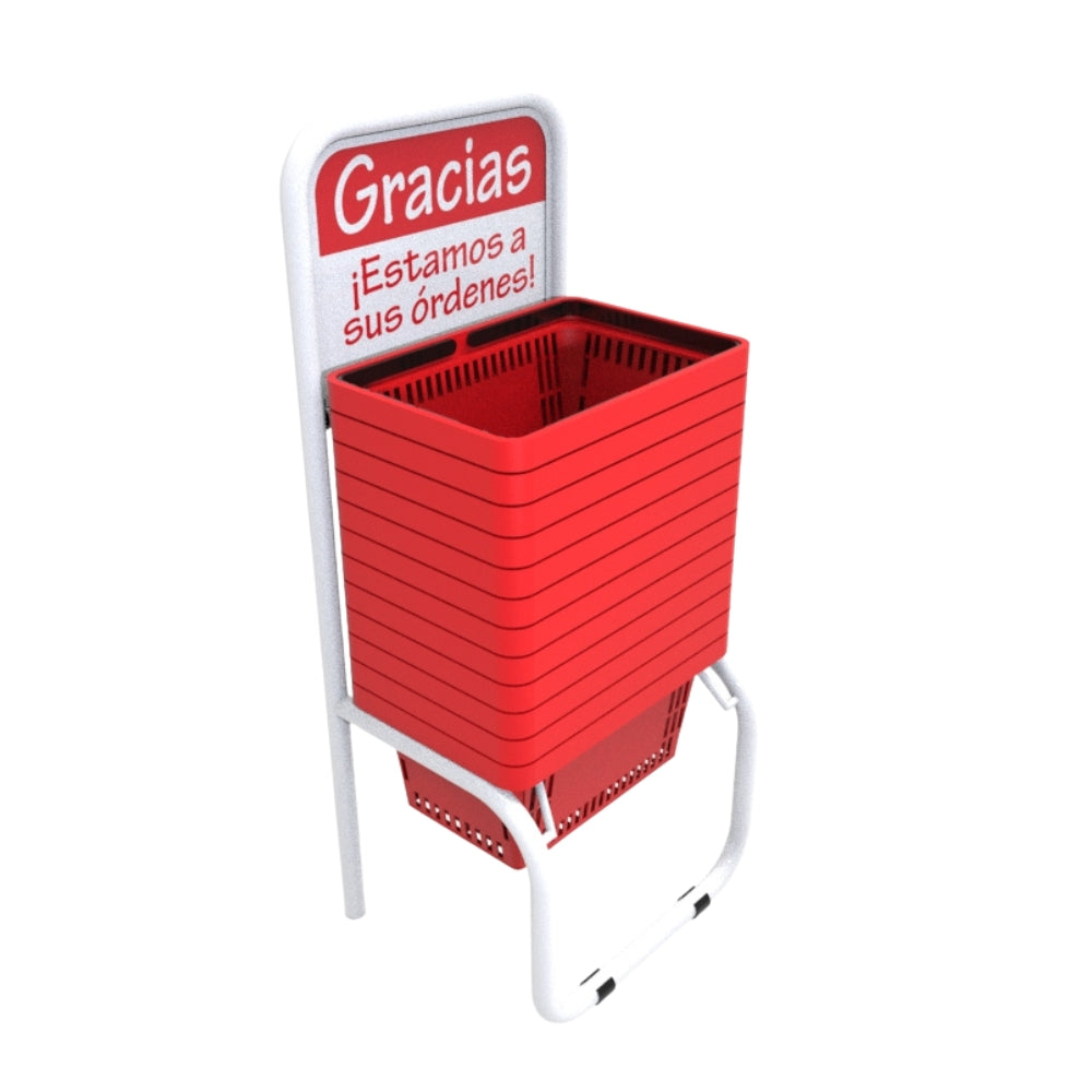12 Canastillas de mano 28 litros + Rack Organizador
