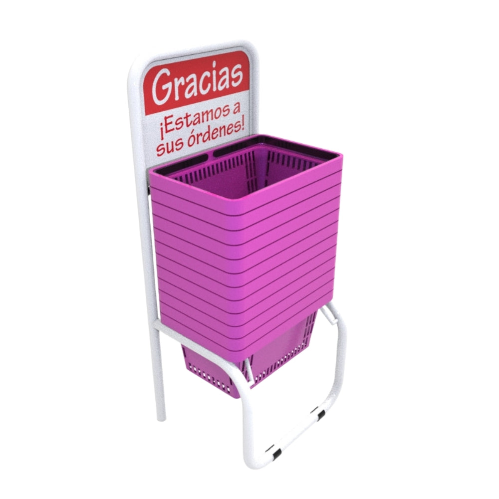 12 Canastillas de mano 28 litros + Rack Organizador