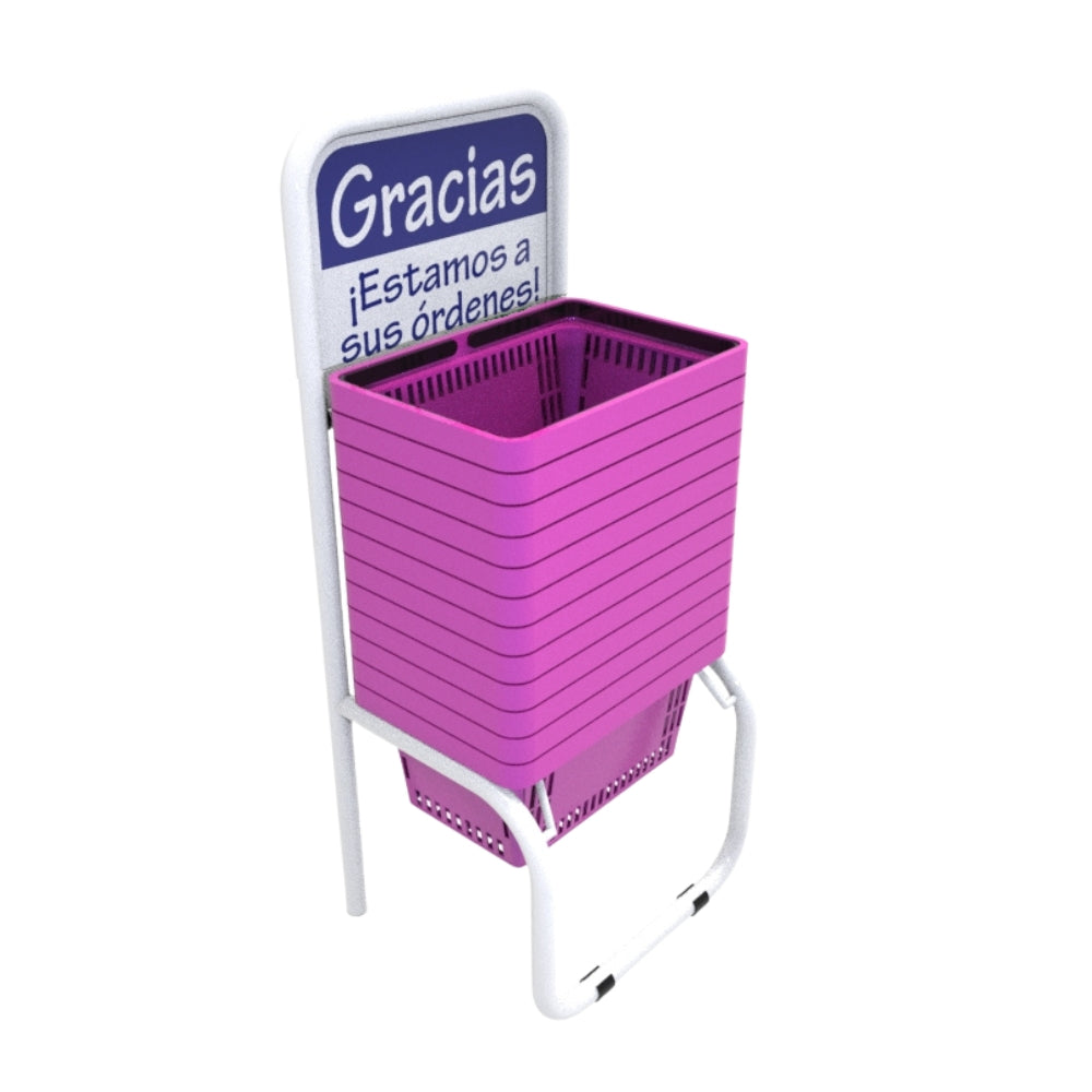 12 Canastillas de mano 28 litros + Rack Organizador