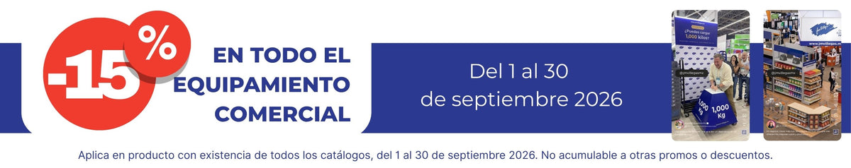 Quince porciento de descuento en todo el equipamiento comercial con existencia por Expo ANAM