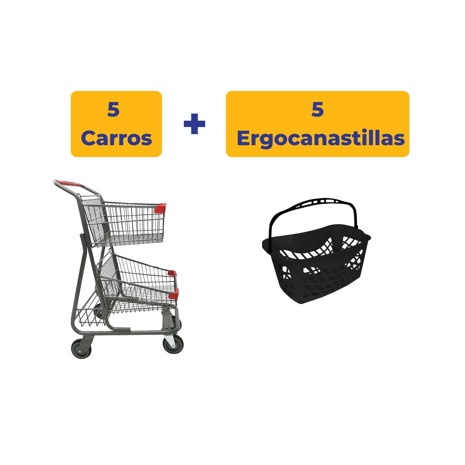 5 Carros Doble Canastilla + 5 Ergocanastillas