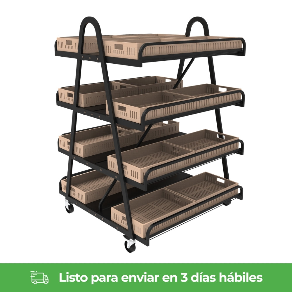 Exhibidor PANTERA vertical central, multiusos frente 126, fondo 129, alto 180 cm