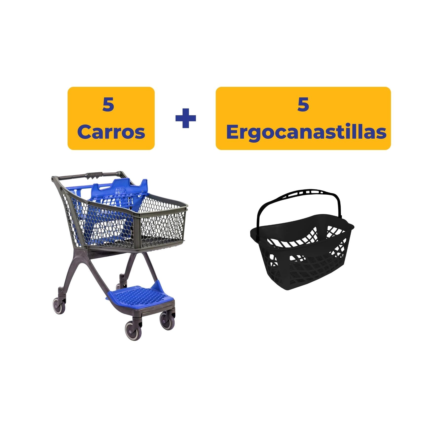 5 Polycart P100 + 5 Ergocanastillas