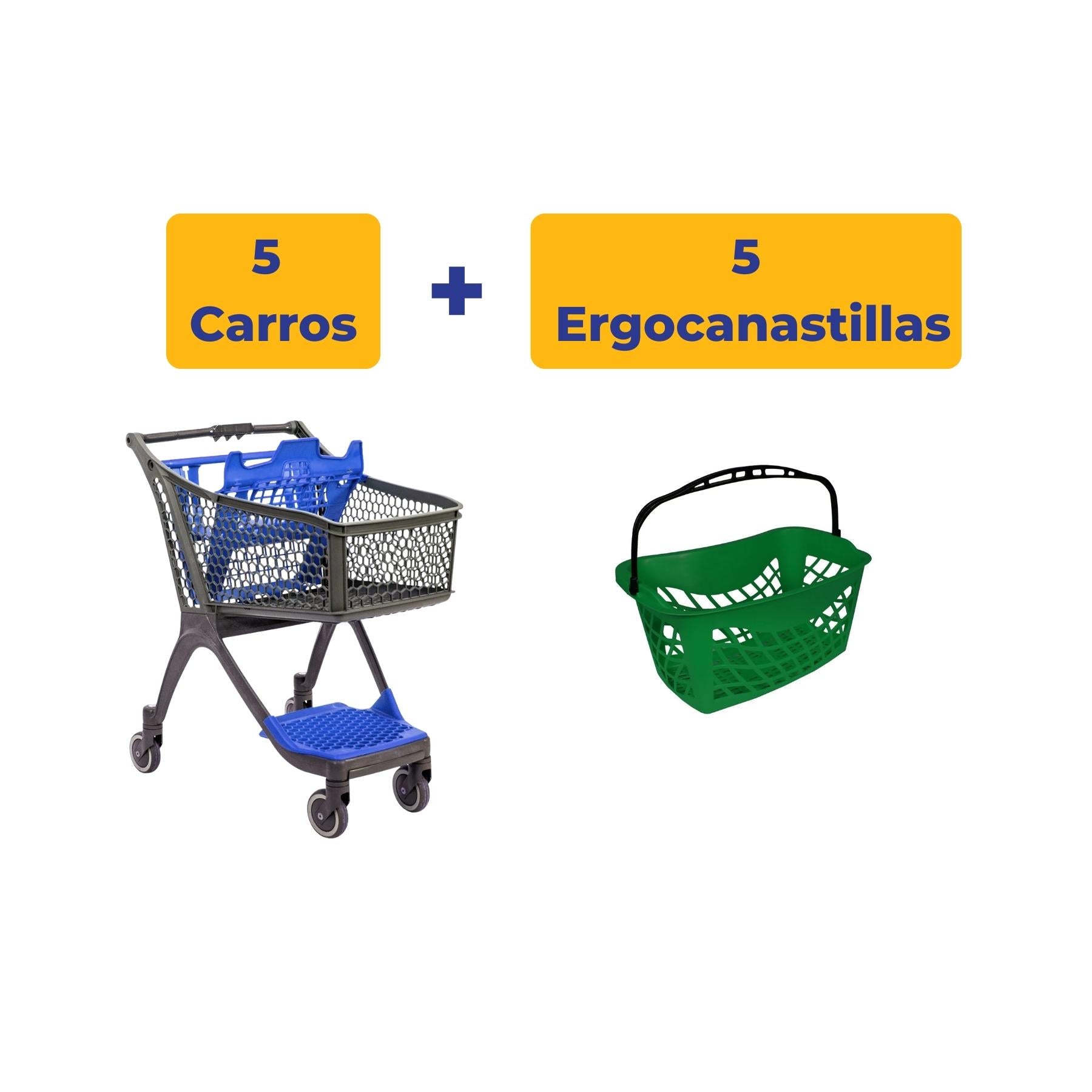 5 Polycart P100 + 5 Ergocanastillas