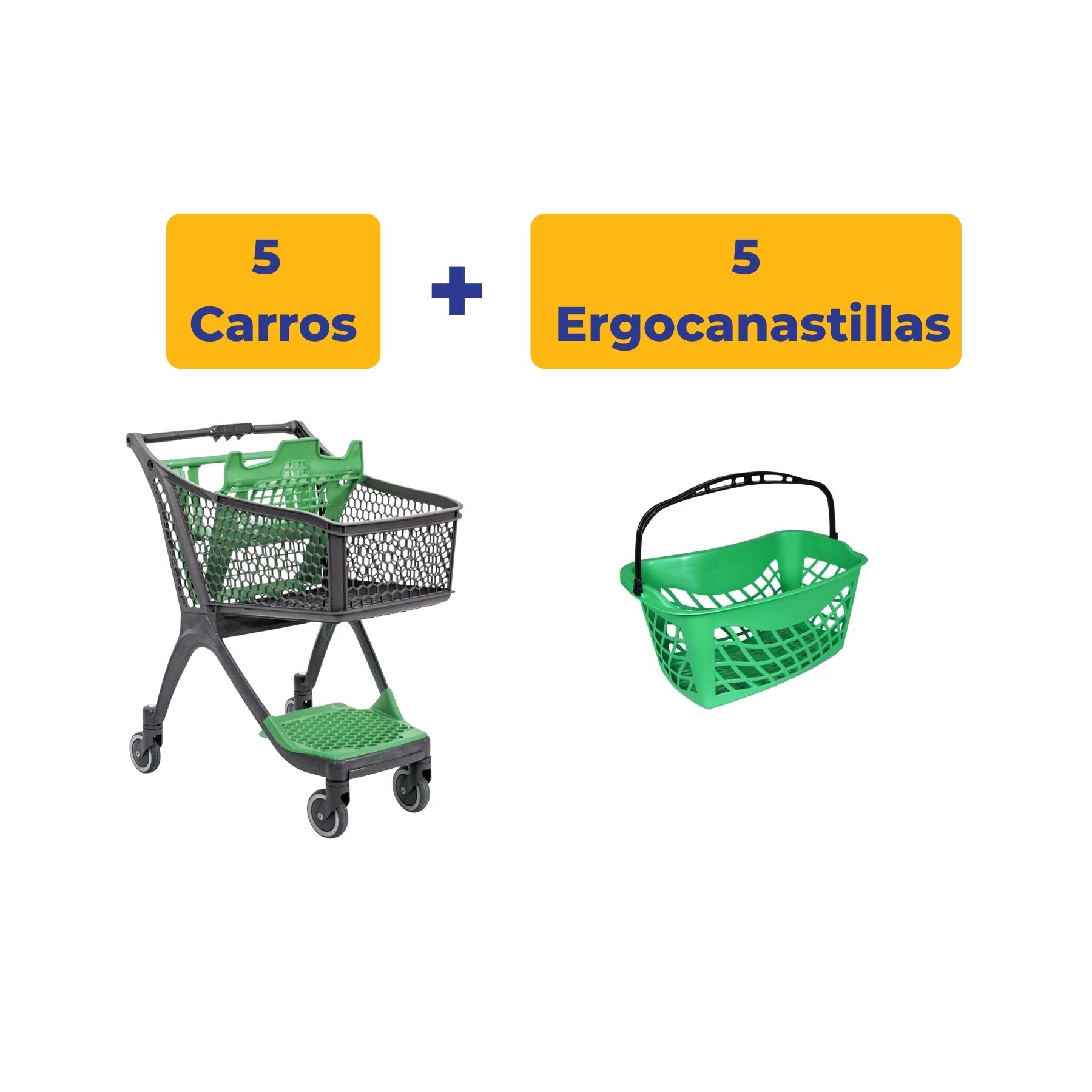 5 Polycart P100 + 5 Ergocanastillas