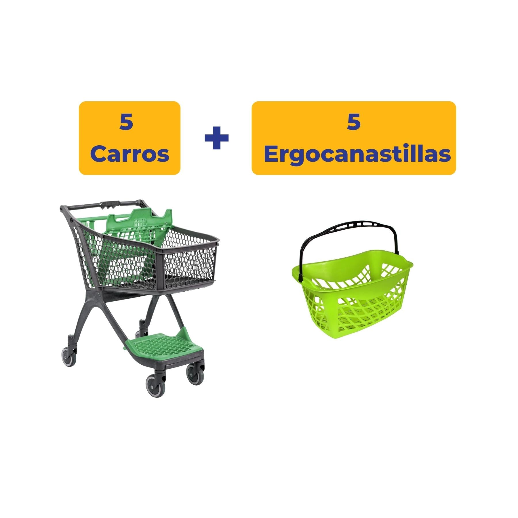 5 Polycart P100 + 5 Ergocanastillas
