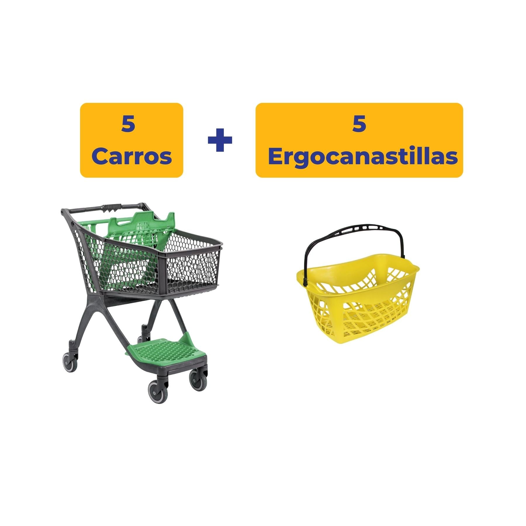 5 Polycart P100 + 5 Ergocanastillas