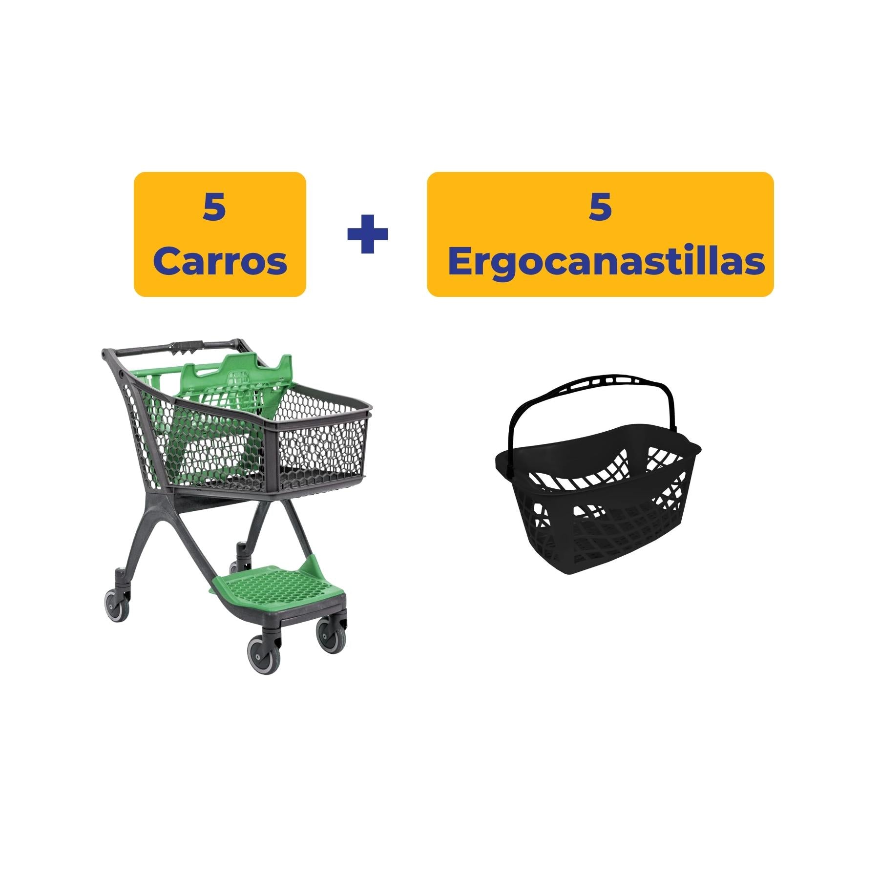 5 Polycart P100 + 5 Ergocanastillas