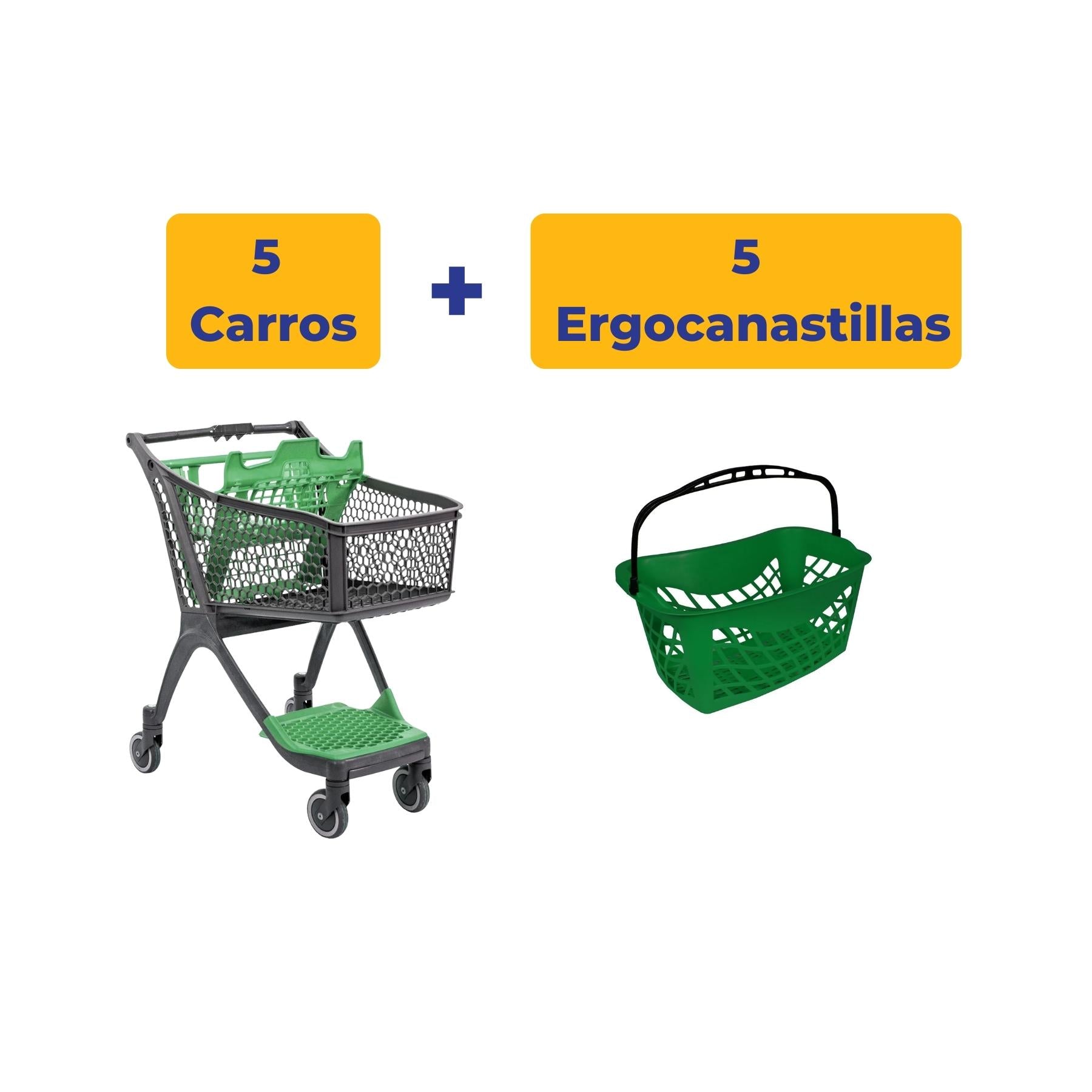 5 Polycart P100 + 5 Ergocanastillas