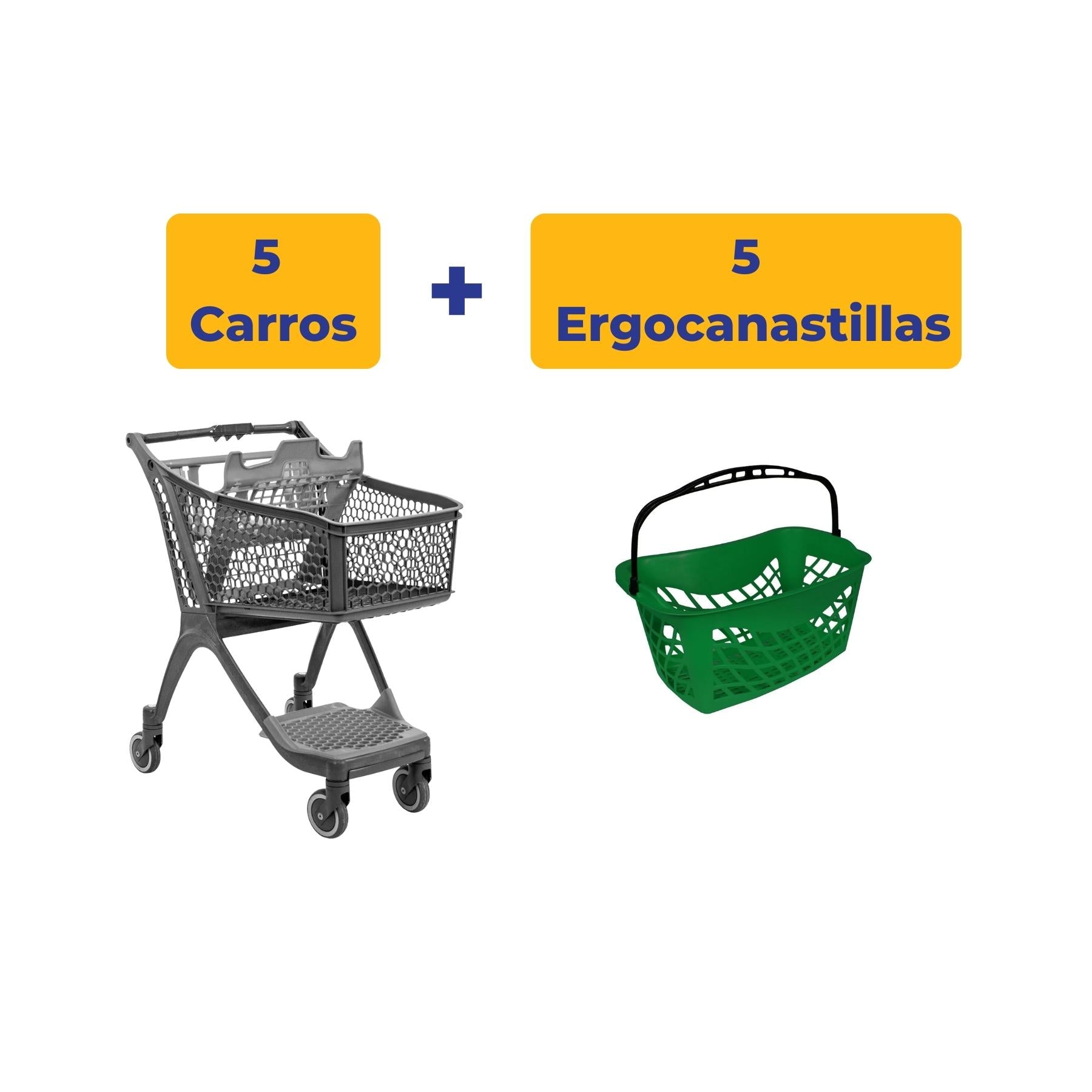 5 Polycart P100 + 5 Ergocanastillas