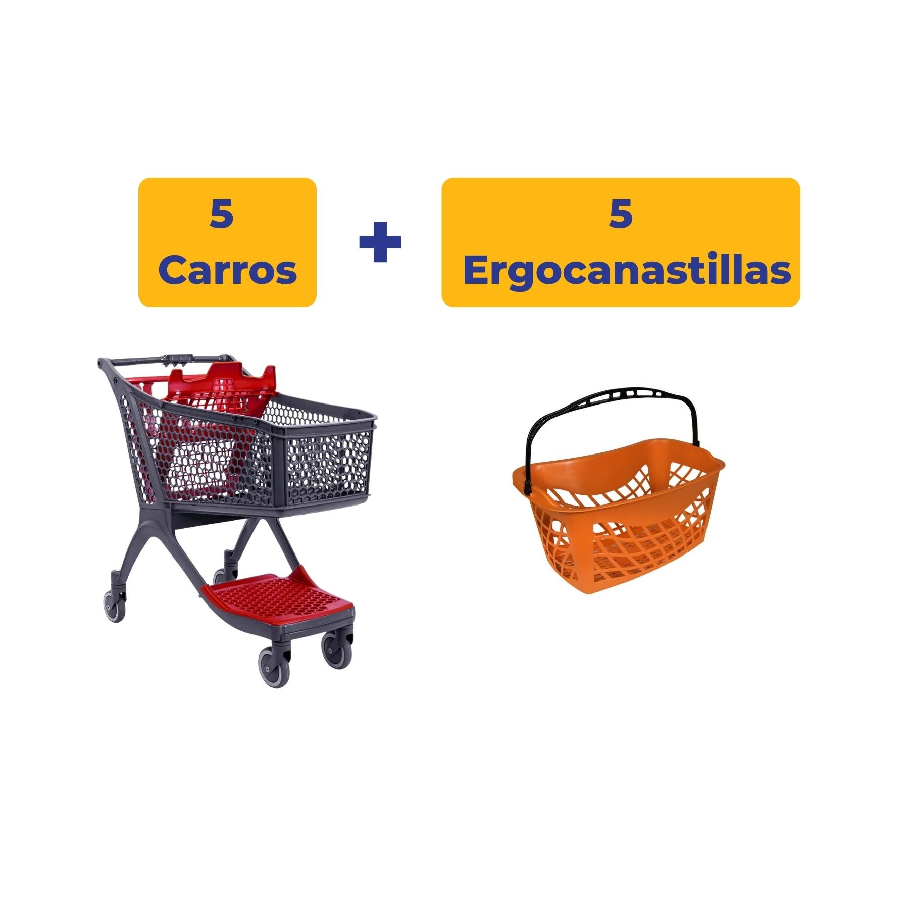 5 Polycart P130 + 5 Ergocanastillas