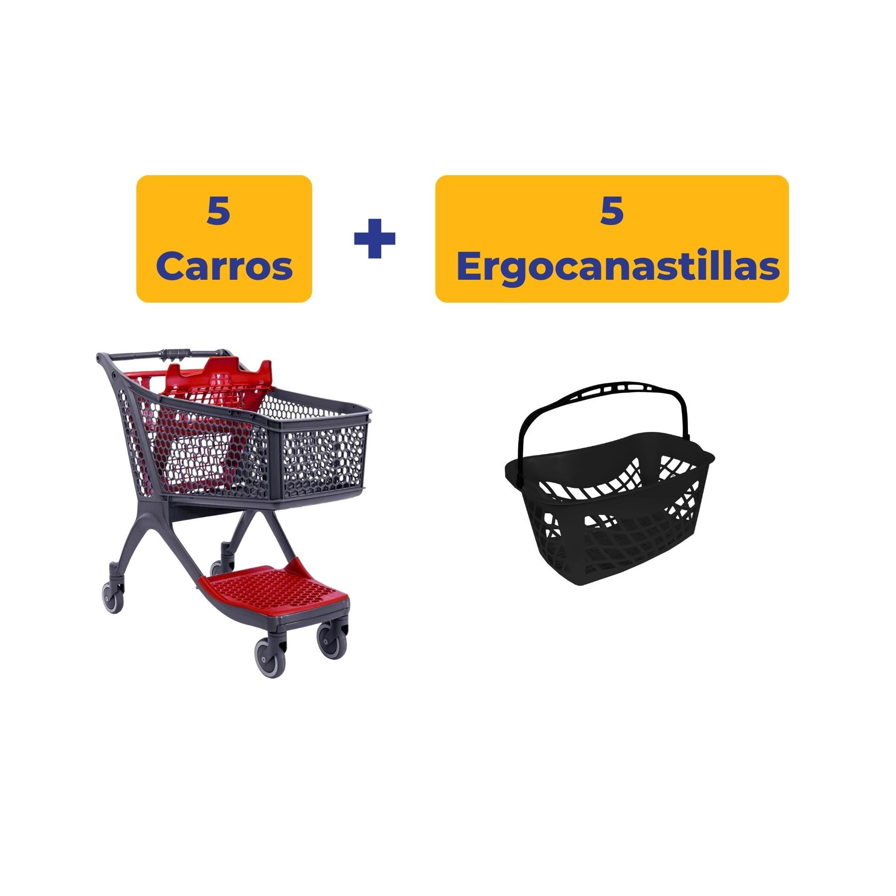 5 Polycart P130 + 5 Ergocanastillas