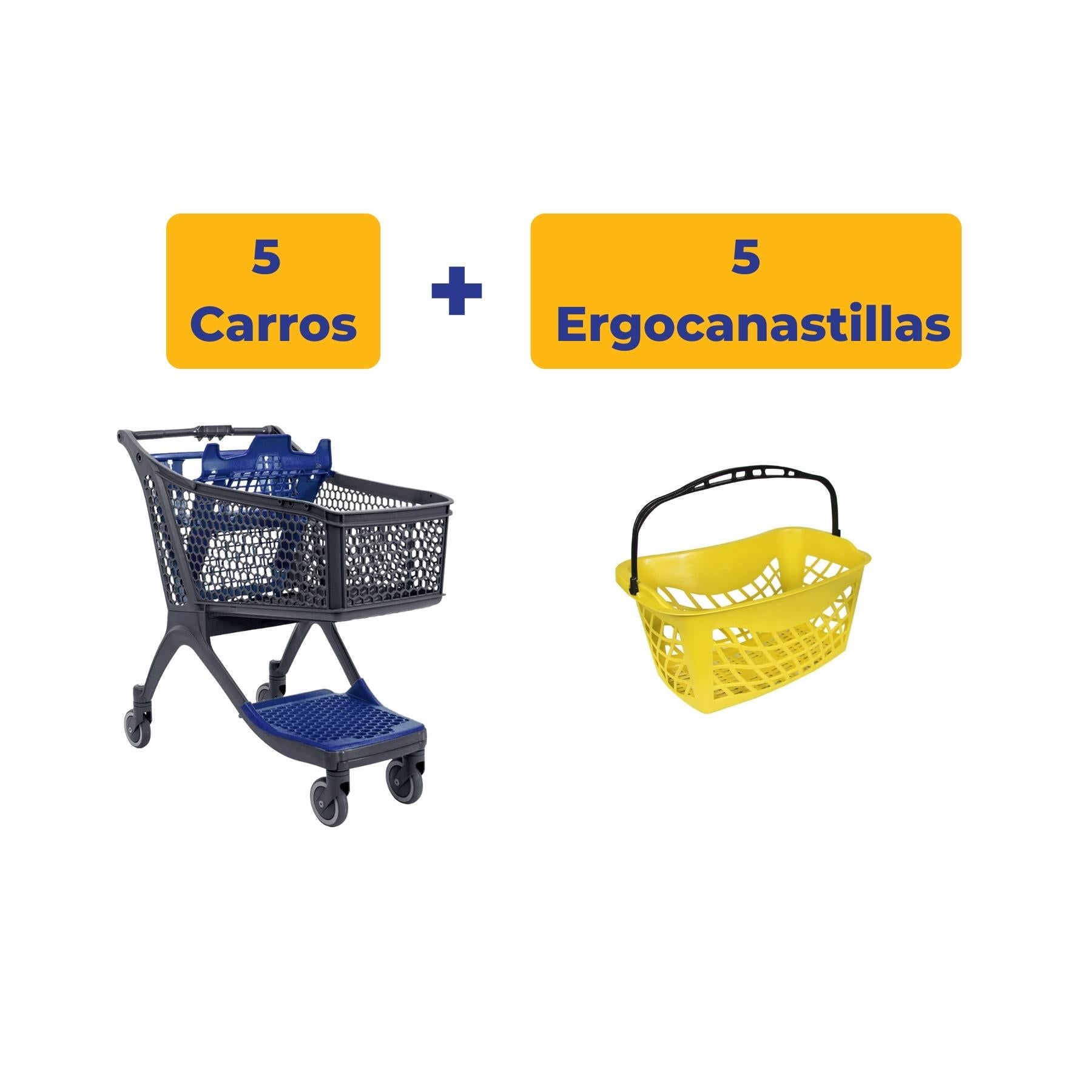 5 Polycart P130 + 5 Ergocanastillas