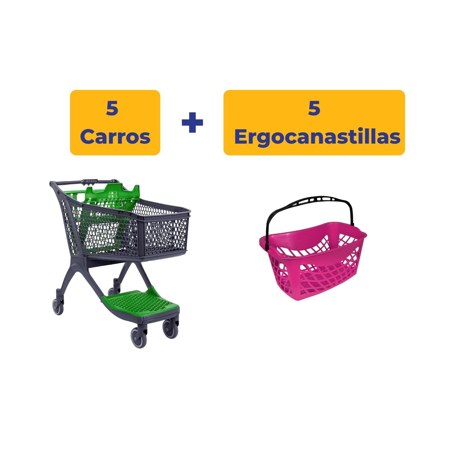 5 Polycart P130 + 5 Ergocanastillas