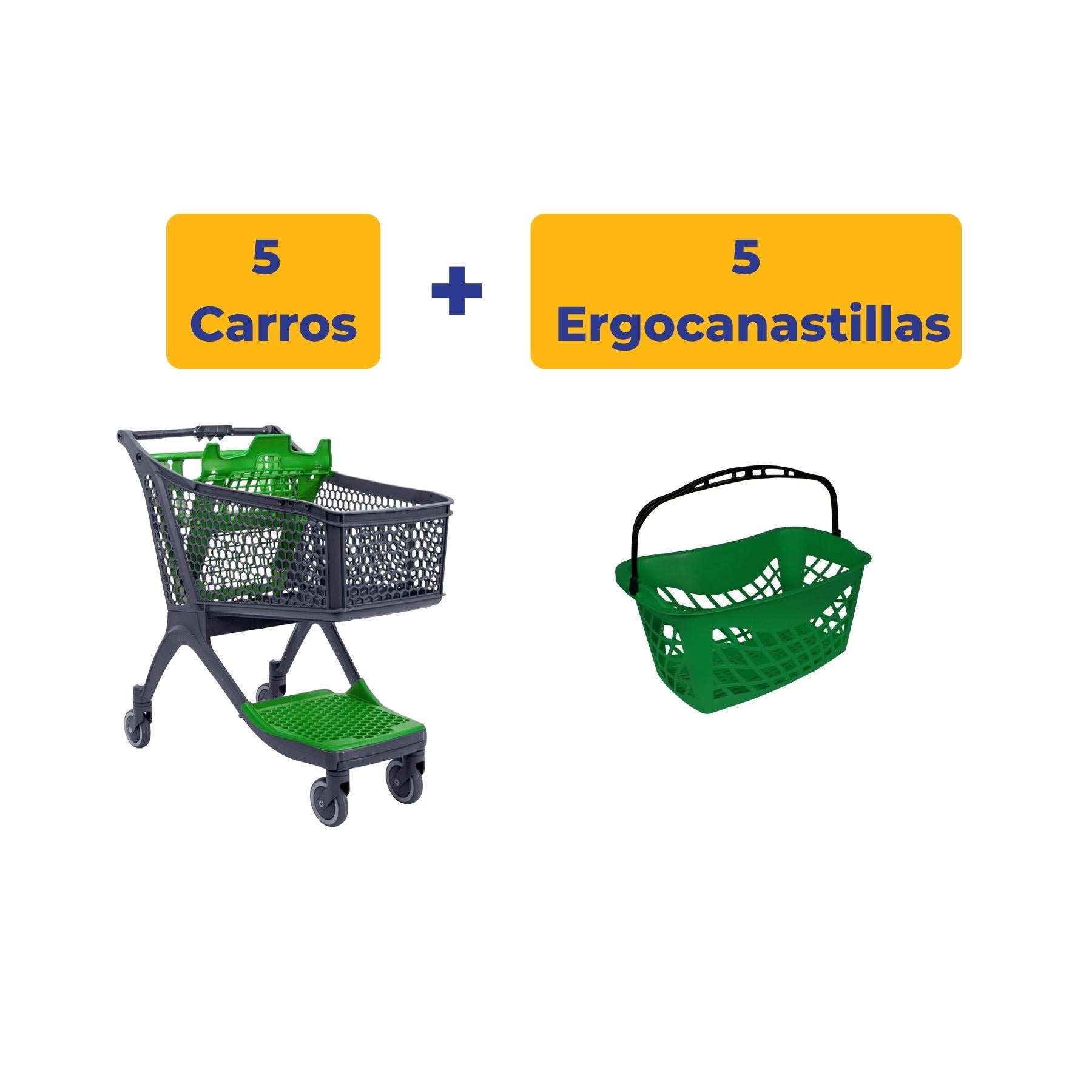 5 Polycart P130 + 5 Ergocanastillas