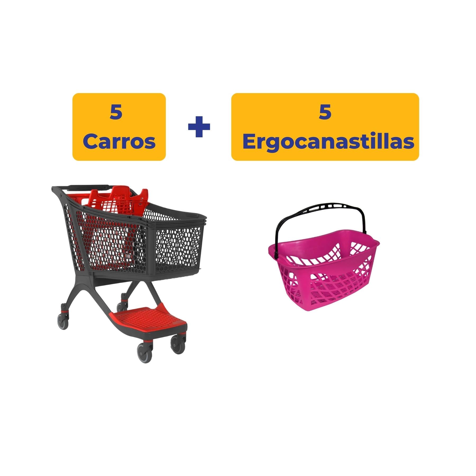 5 Polycart P175 + 5 Ergocanastillas