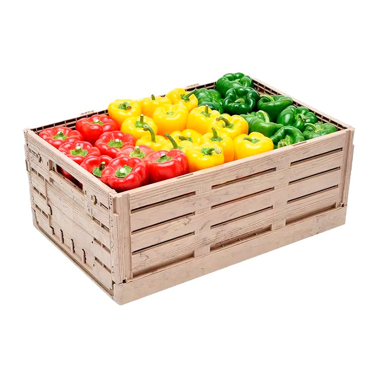 Contenedor de plástico Wood Look grande 40x60 alto 16 cm