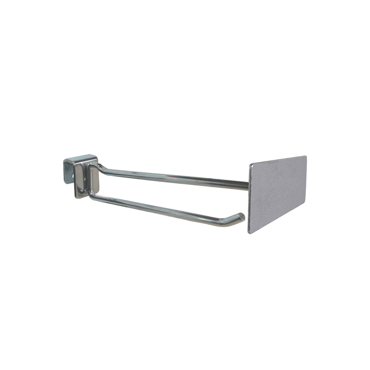 Gancho con porta placa 3" para barra cromo - Caja 50 pz