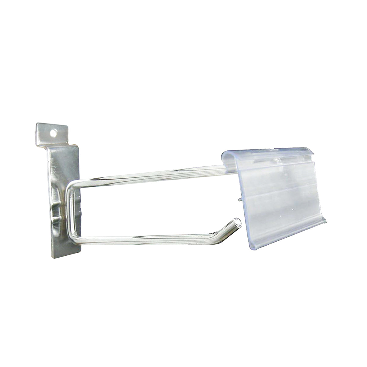 Gancho en "T" Exhibipanel galvanizado con porta precio 2" - Caja 50 pz