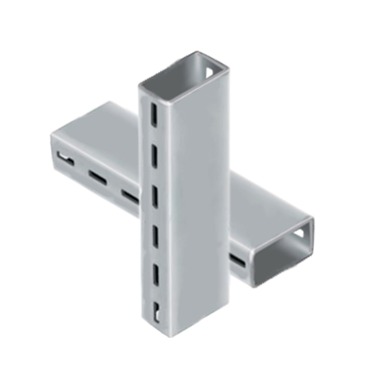 Poste cremallera ranurado sencillo dos caras - 6 pz
