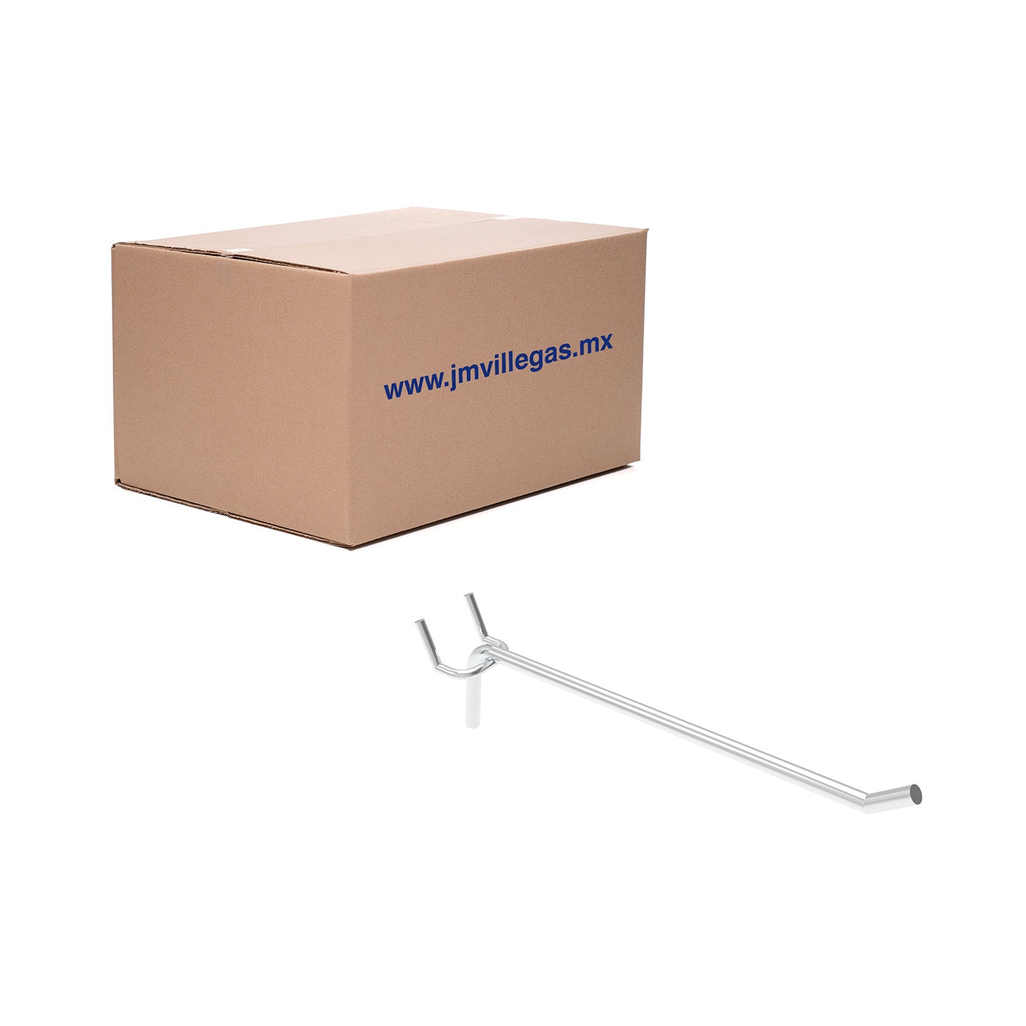 Gancho sencillo para fondo metálico perforado - Caja 100 pz