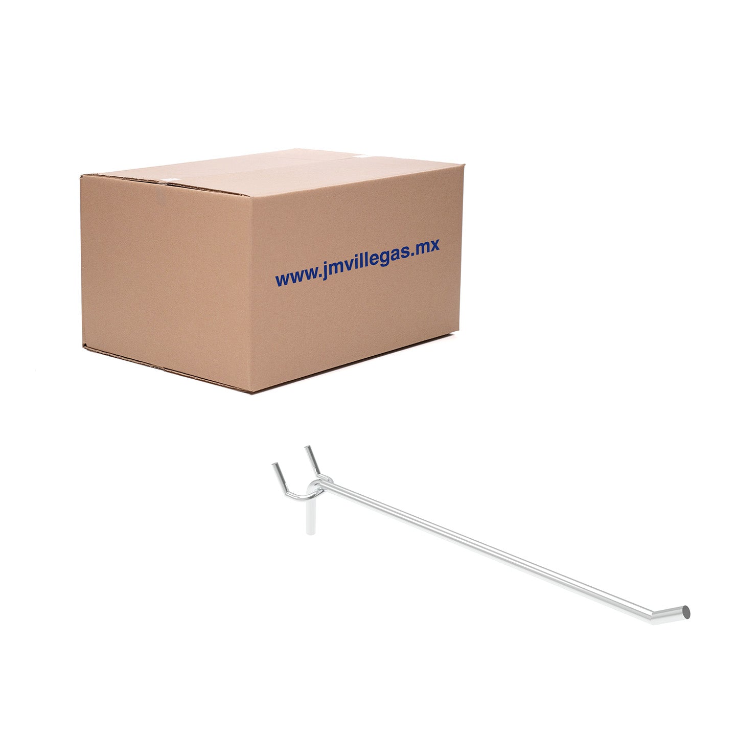 Gancho sencillo para fondo metálico perforado - Caja 100 pz