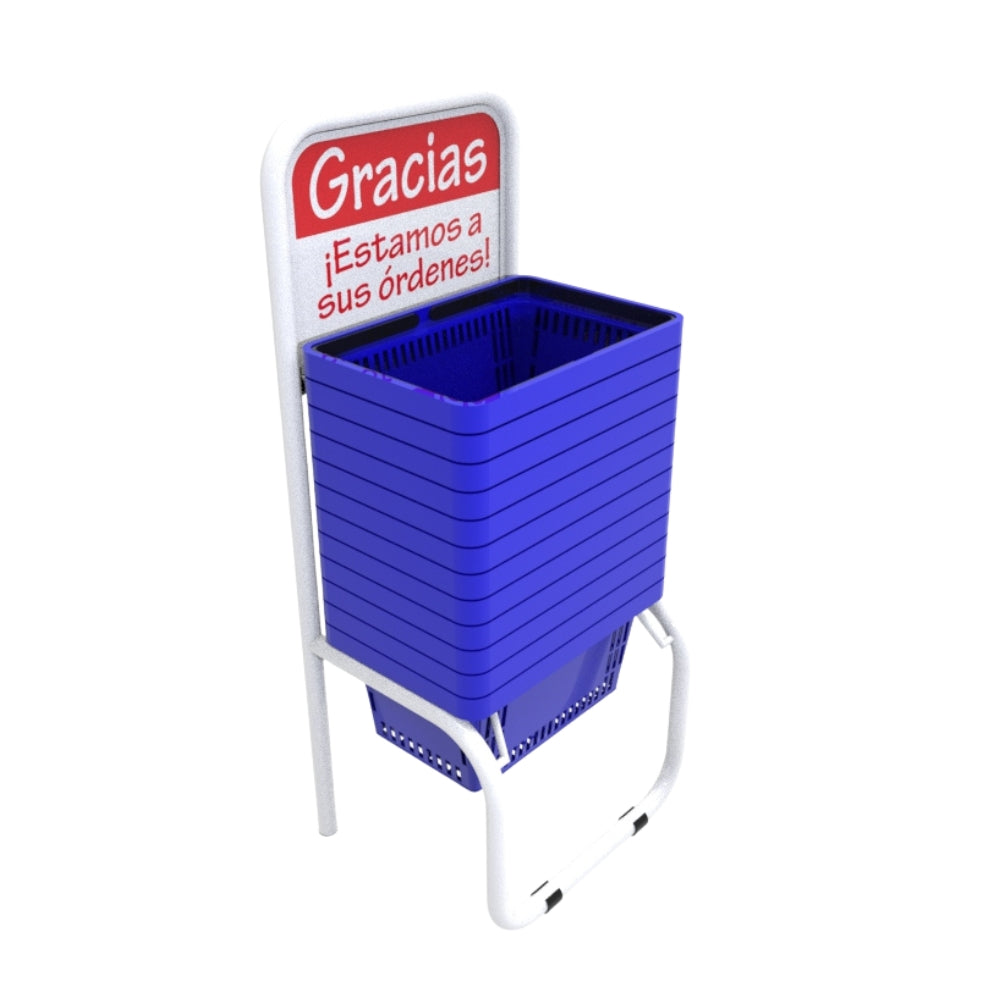 12 Canastillas de mano 28 litros + Rack Organizador