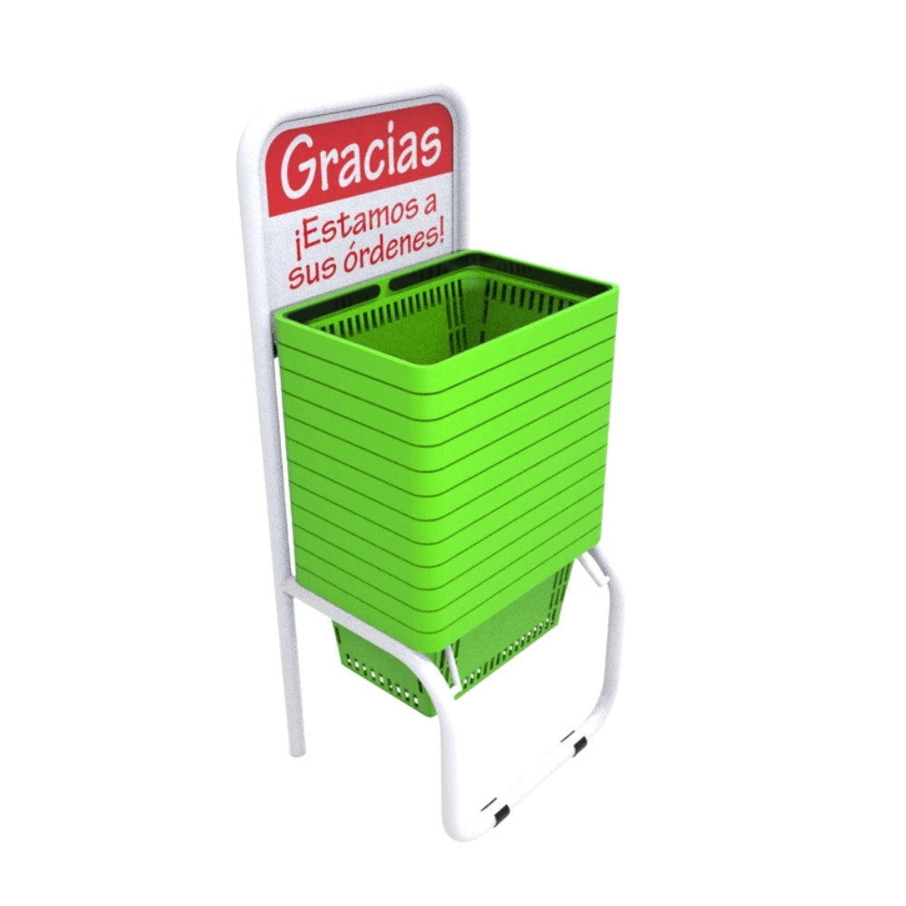 12 Canastillas de mano 28 litros + Rack Organizador