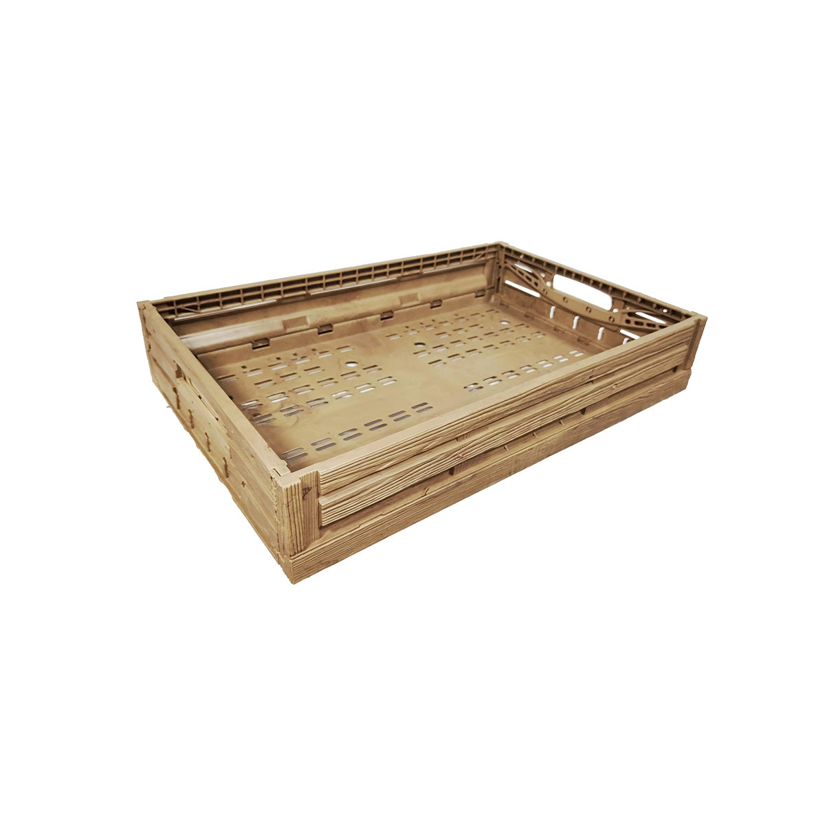 Contenedor de plástico Wood Look grande 40x60 alto 11 cm