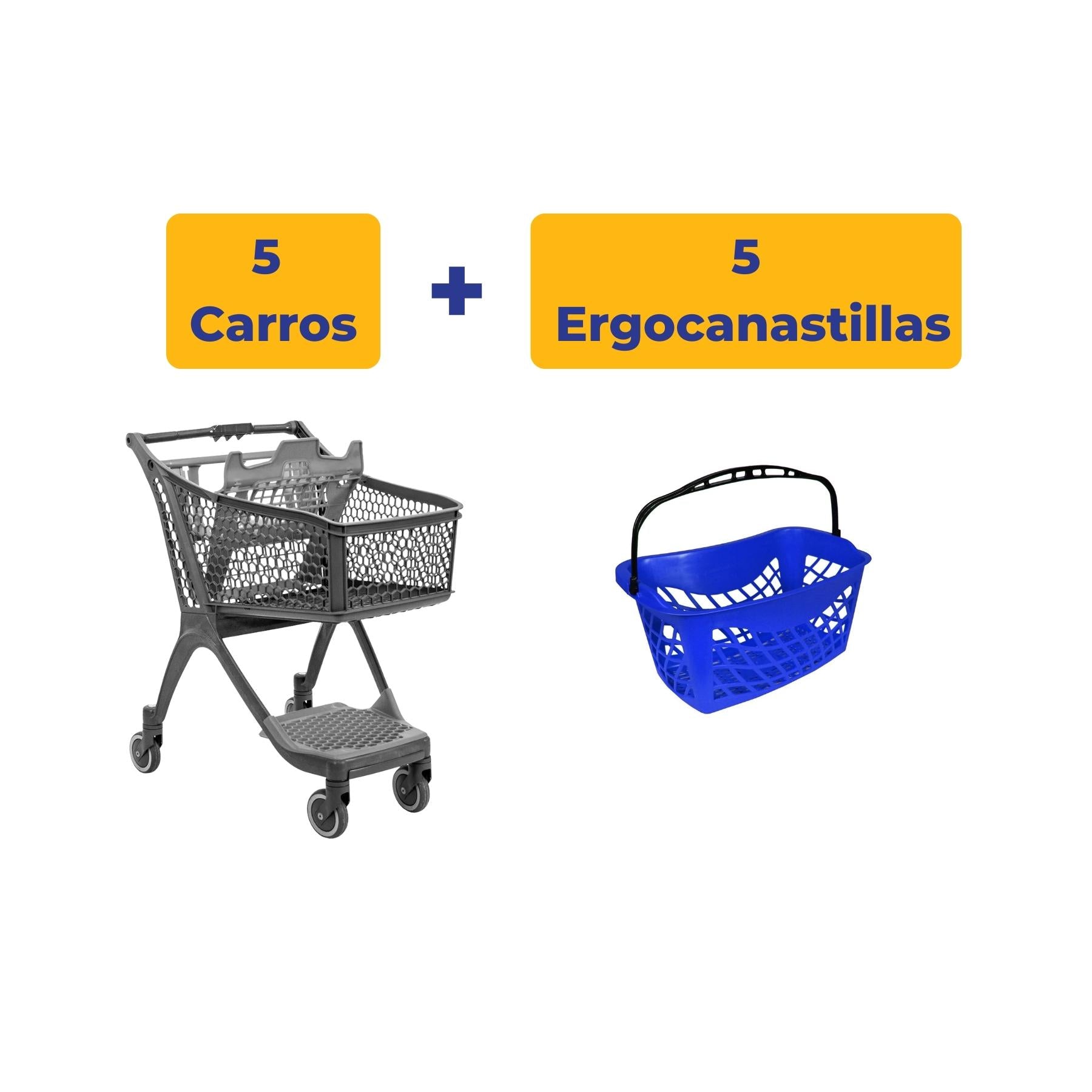 5 Polycart P100 + 5 Ergocanastillas