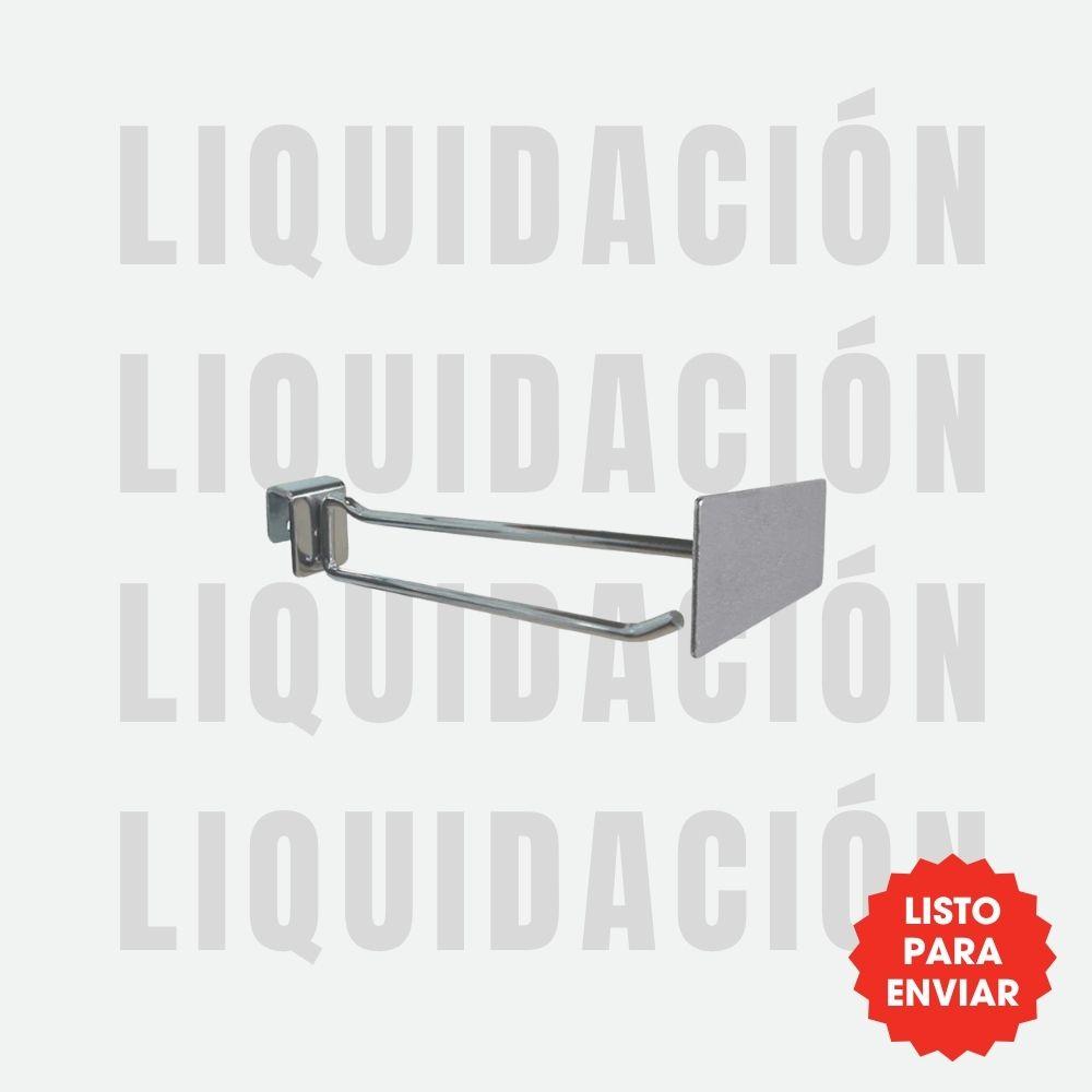 Gancho con porta placa 3" para barra cromo - Caja 50 pz