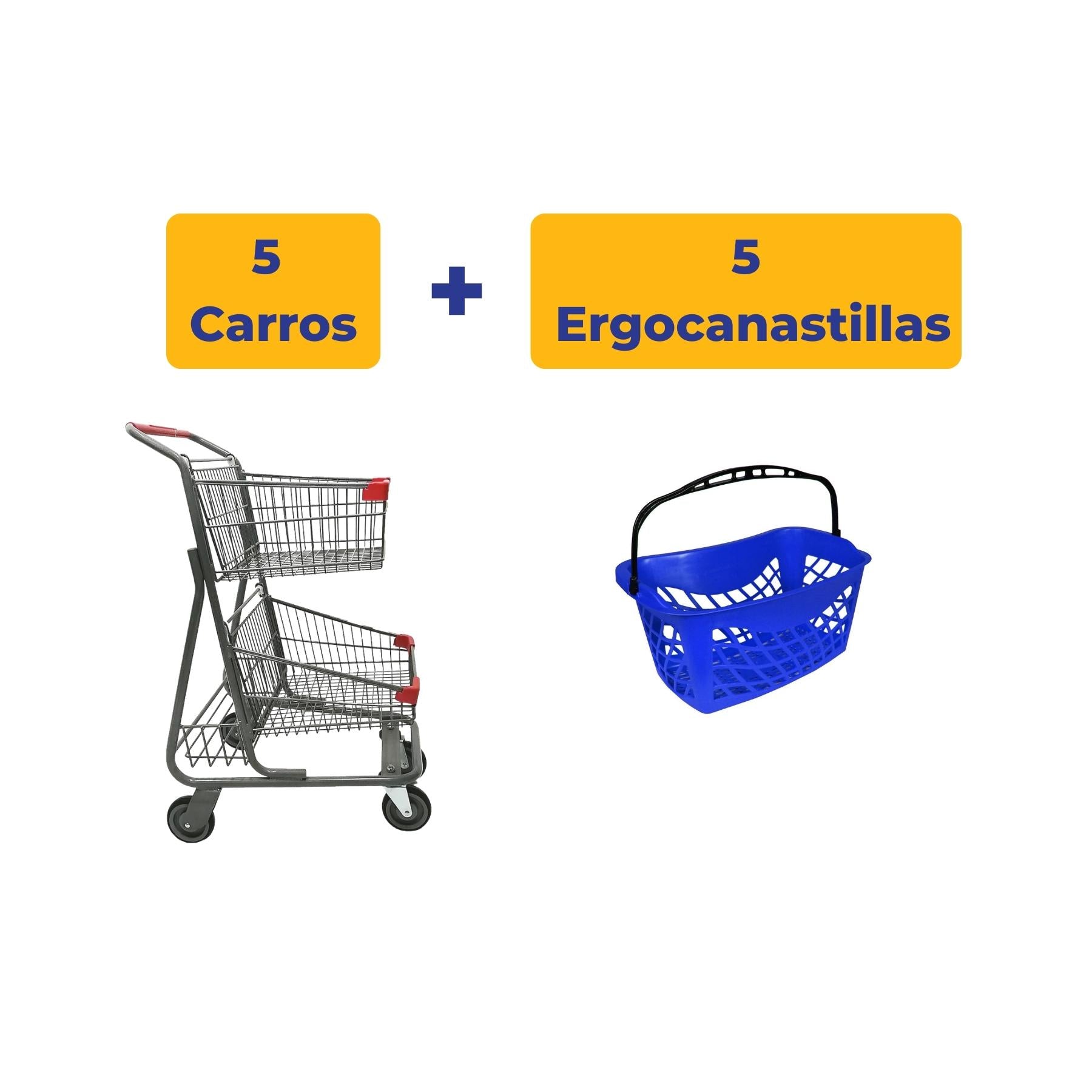 5 Carros Doble Canastilla + 5 Ergocanastillas