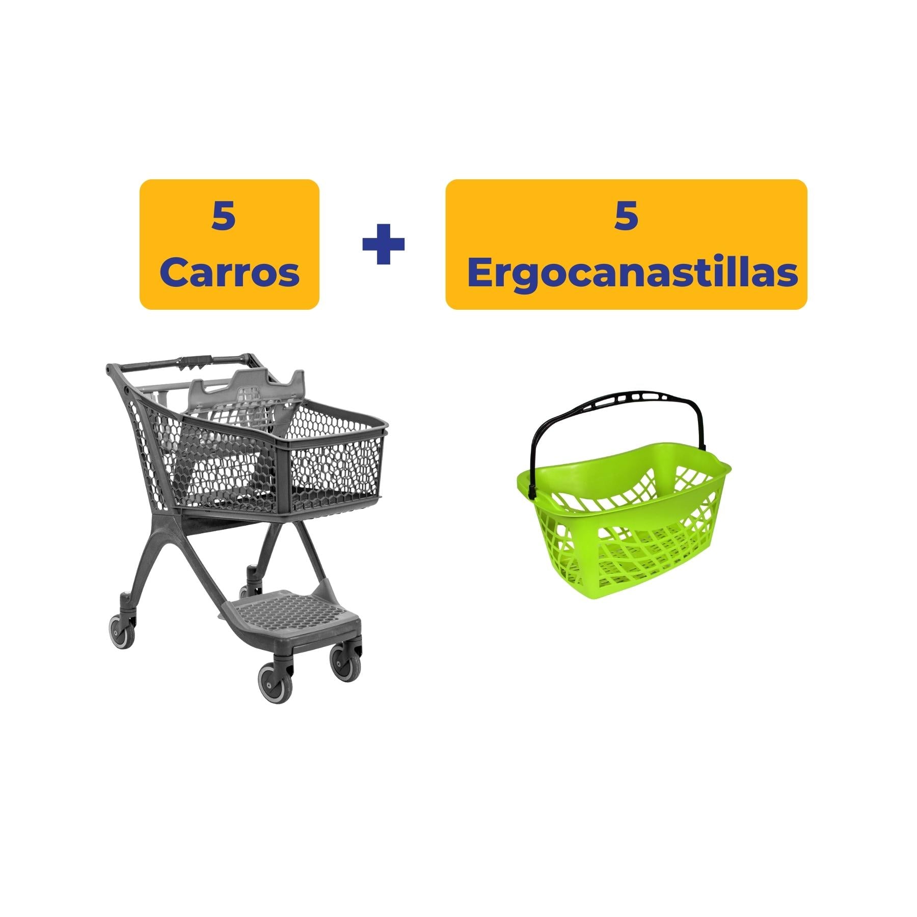 5 Polycart P100 + 5 Ergocanastillas