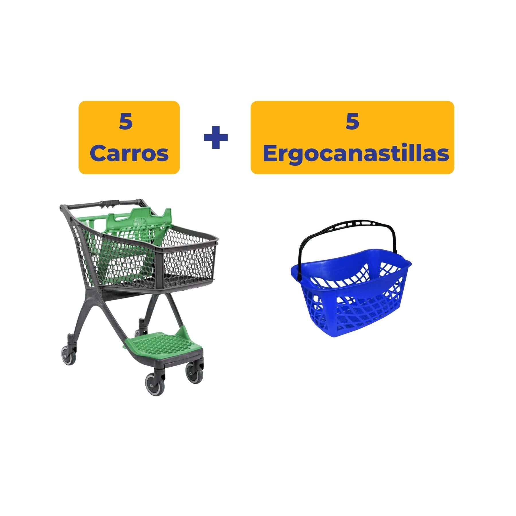 5 Polycart P100 + 5 Ergocanastillas