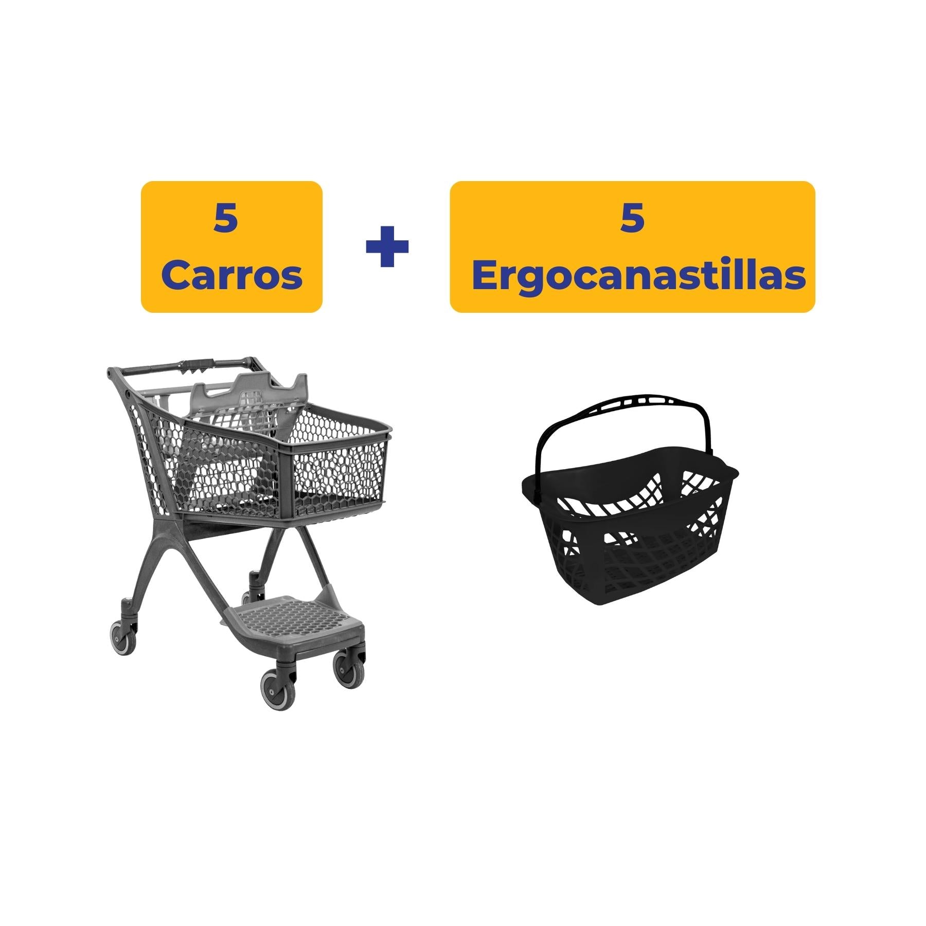 5 Polycart P100 + 5 Ergocanastillas