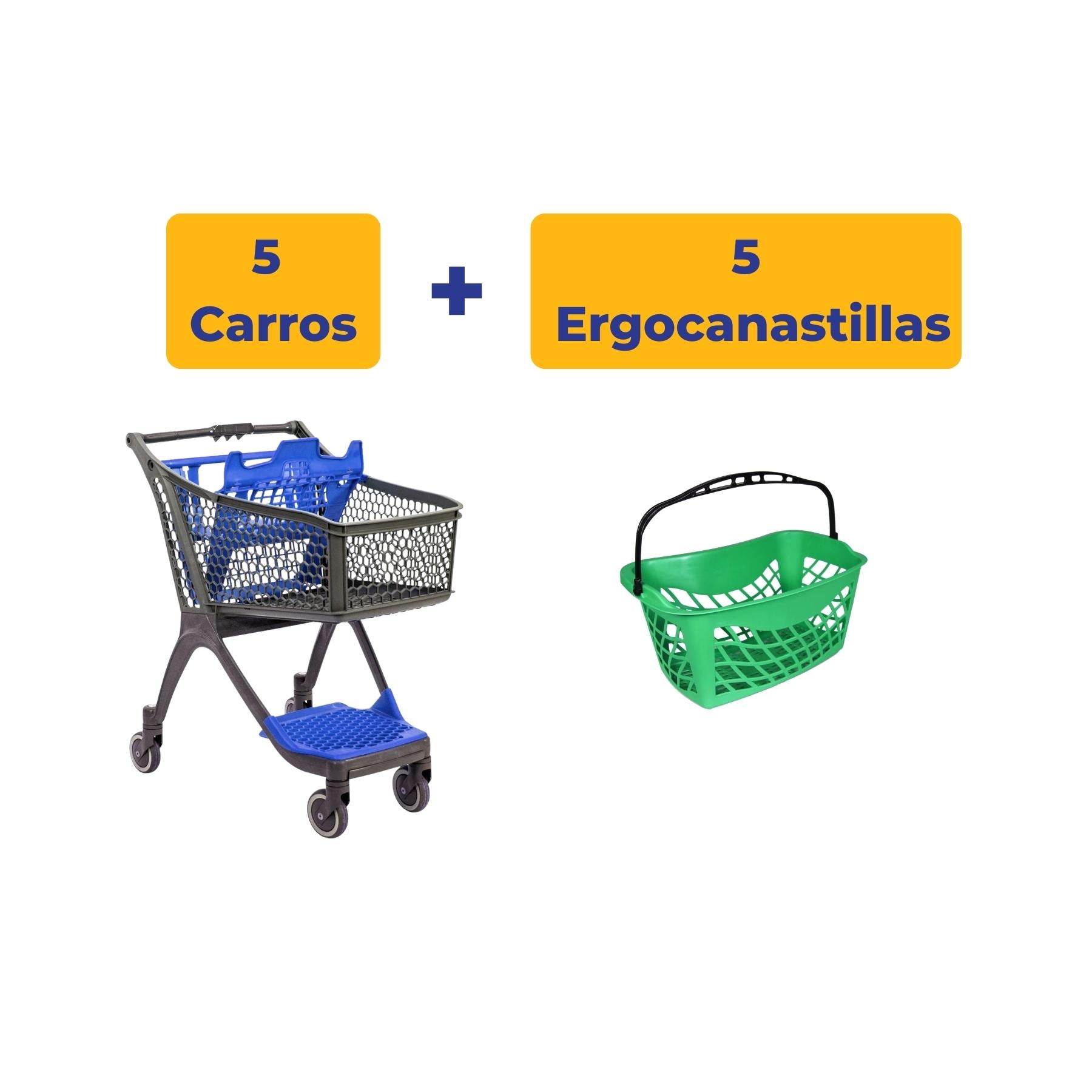 5 Polycart P100 + 5 Ergocanastillas