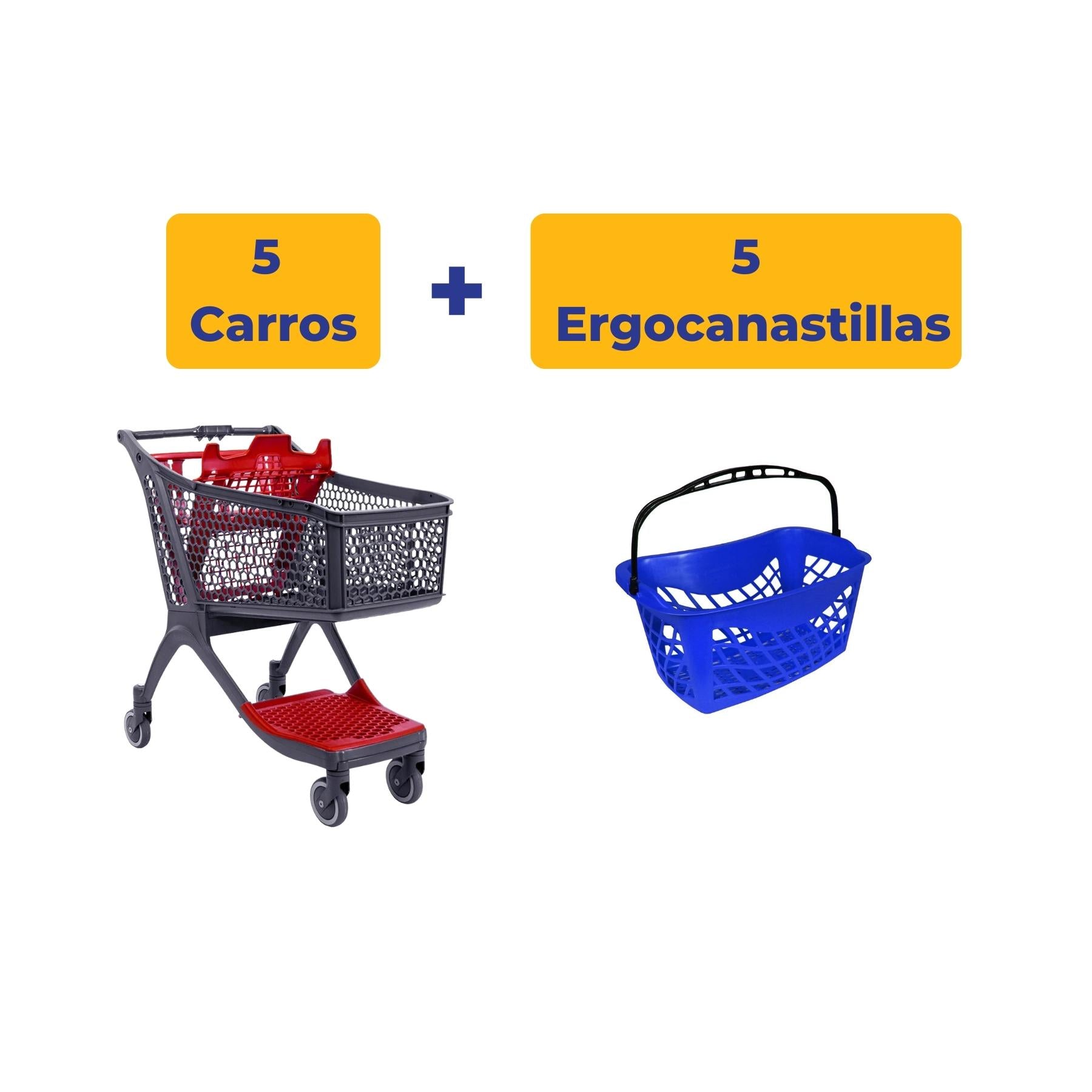 5 Polycart P130 + 5 Ergocanastillas