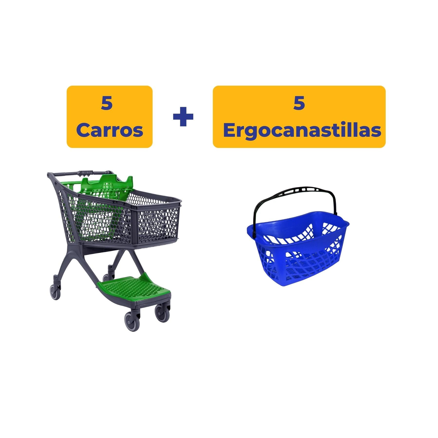 5 Polycart P130 + 5 Ergocanastillas
