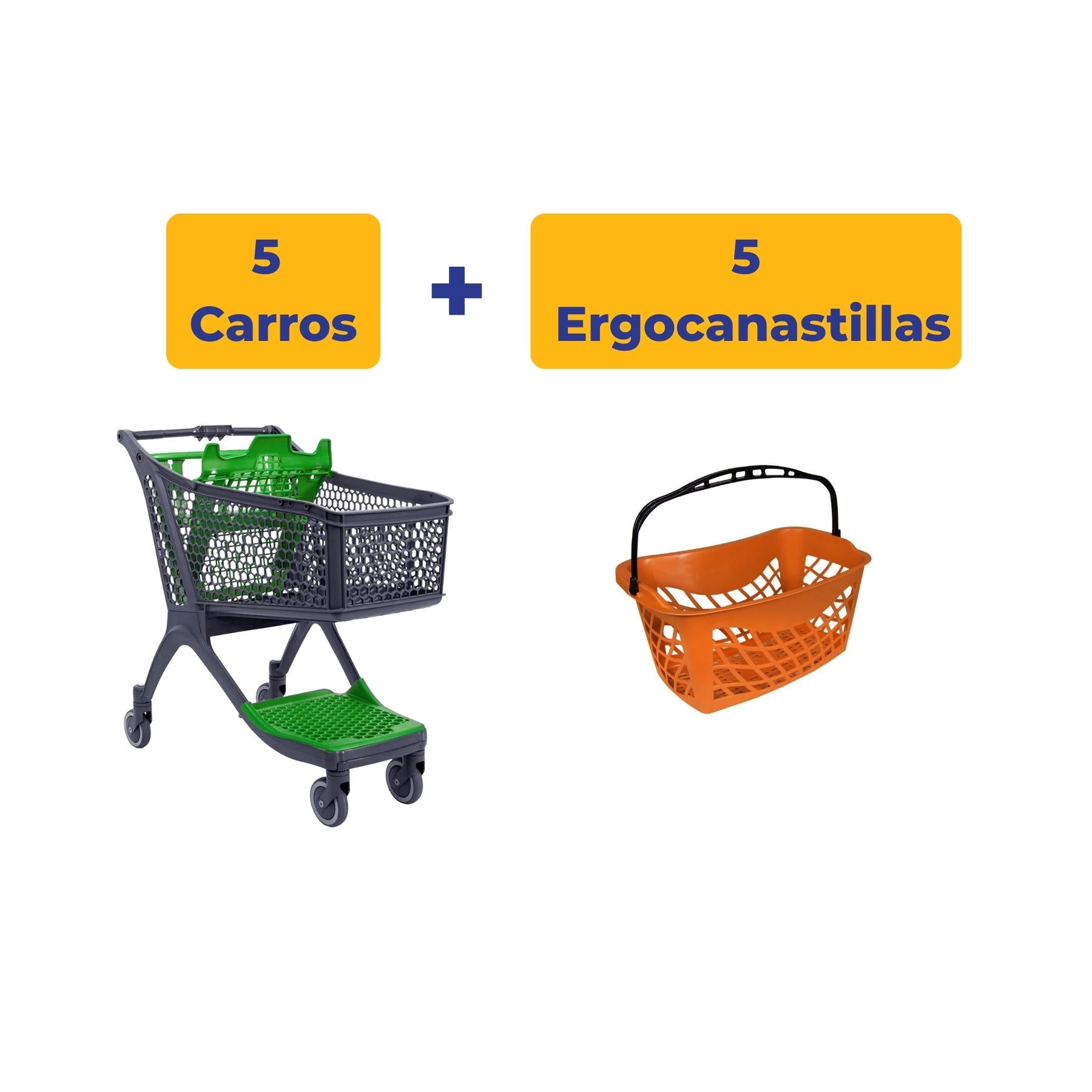 5 Polycart P130 + 5 Ergocanastillas