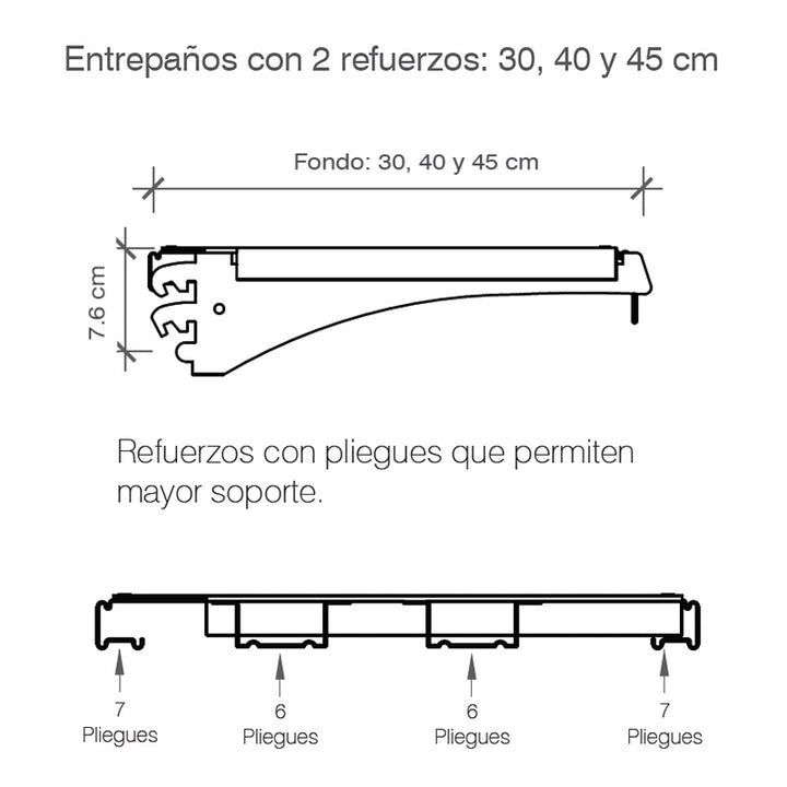 Entrepaños Góndola CAEM Negro