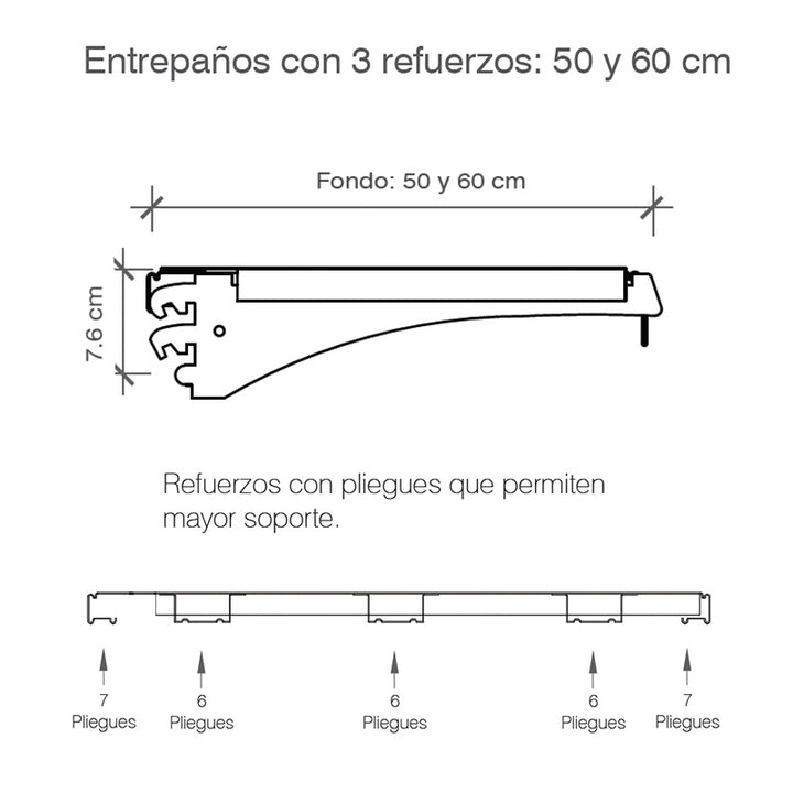 Entrepaños Góndola CAEM Negro