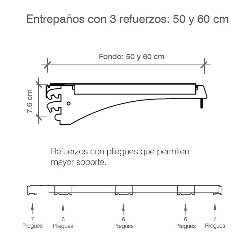 Entrepaños Góndola CAEM Negro