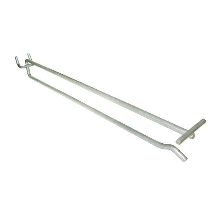 Gancho en "T" Perfopanel galvanizado con porta precio 2" - Caja 50 pz